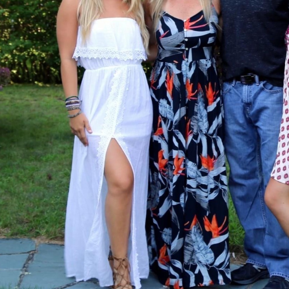 Boho White strapless dress